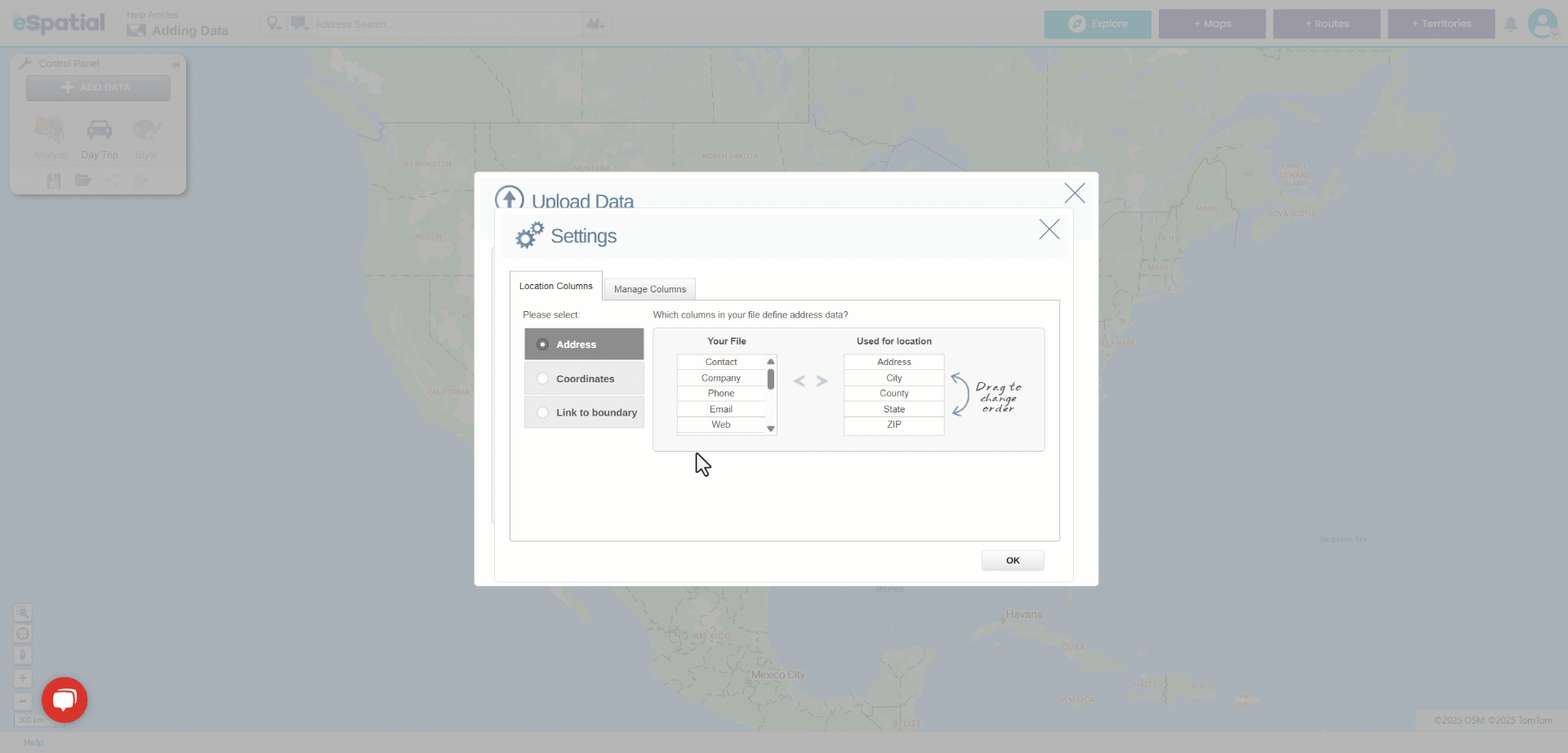 6. Manage Columns - Settings