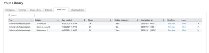 Image displaying Auto Sync in eSpatial Library