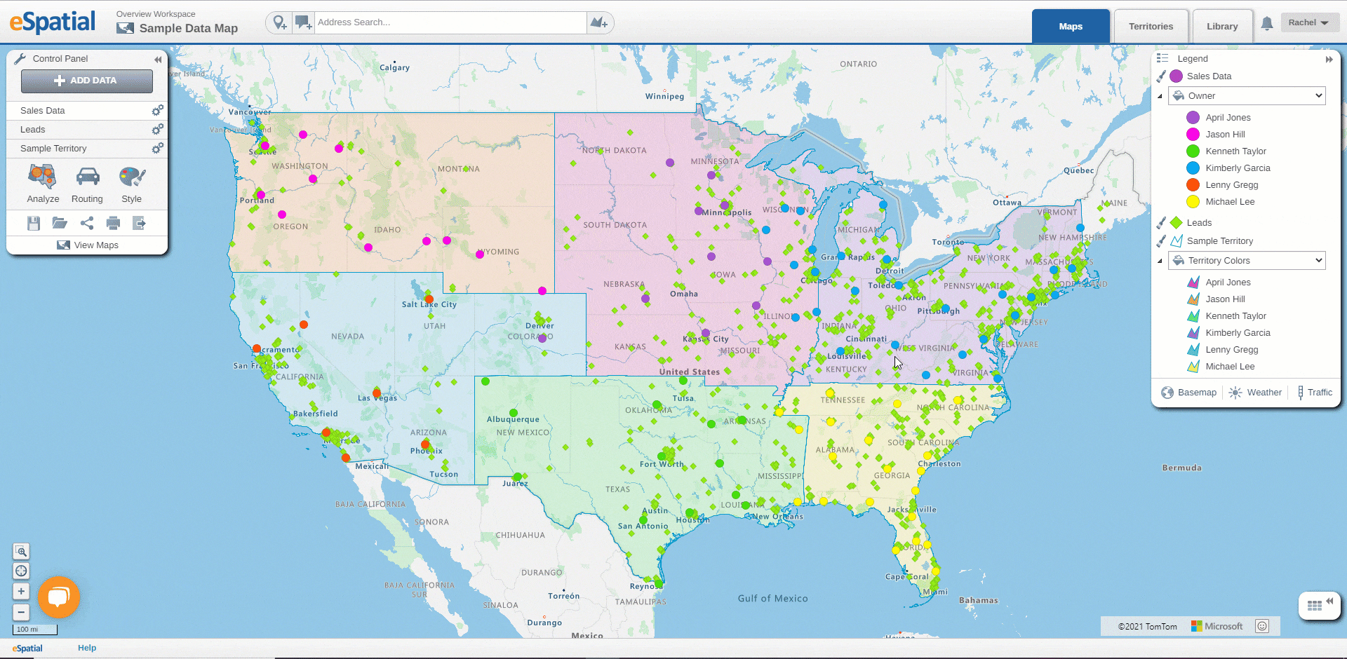 creating new optimized territory alignments manually