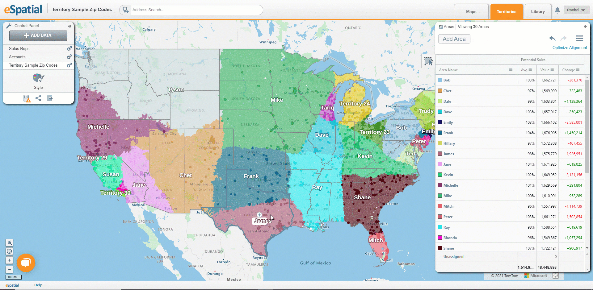 Creating Optimized Territories From File - 4. Optimize Territories using Territory Centers