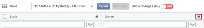 Drag columns table