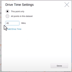 Drive time Settings