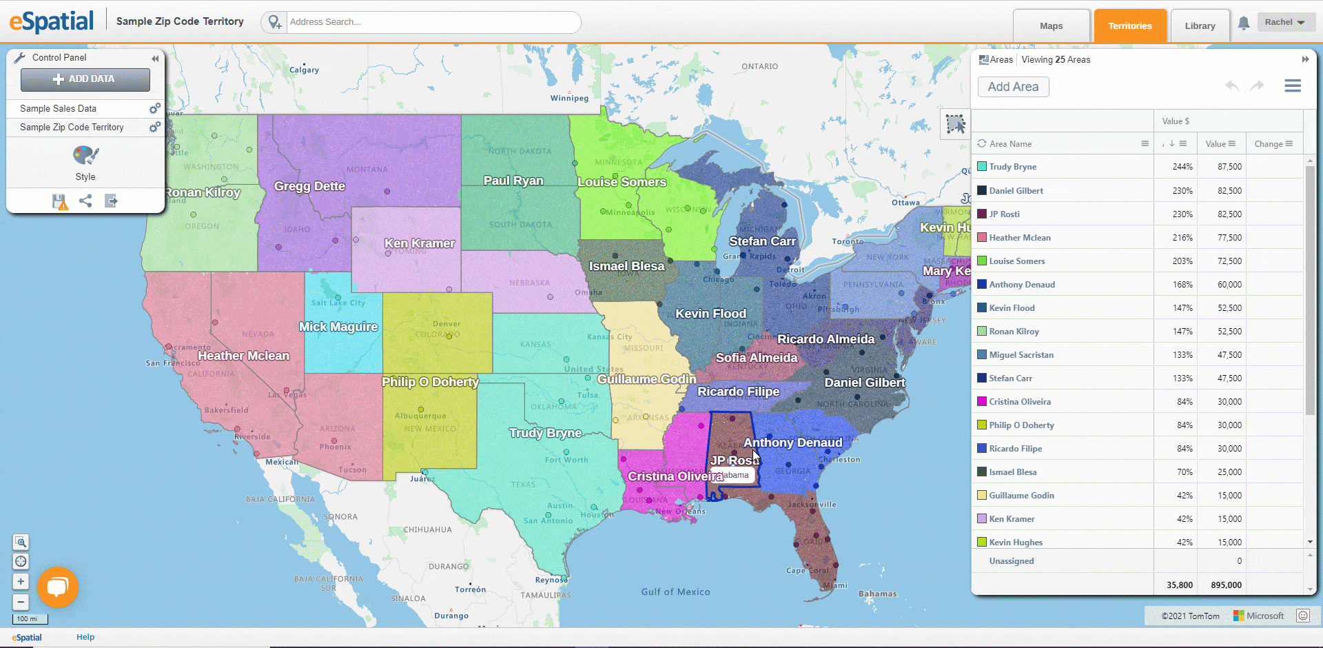 Editing Territories - Reassigning Points only