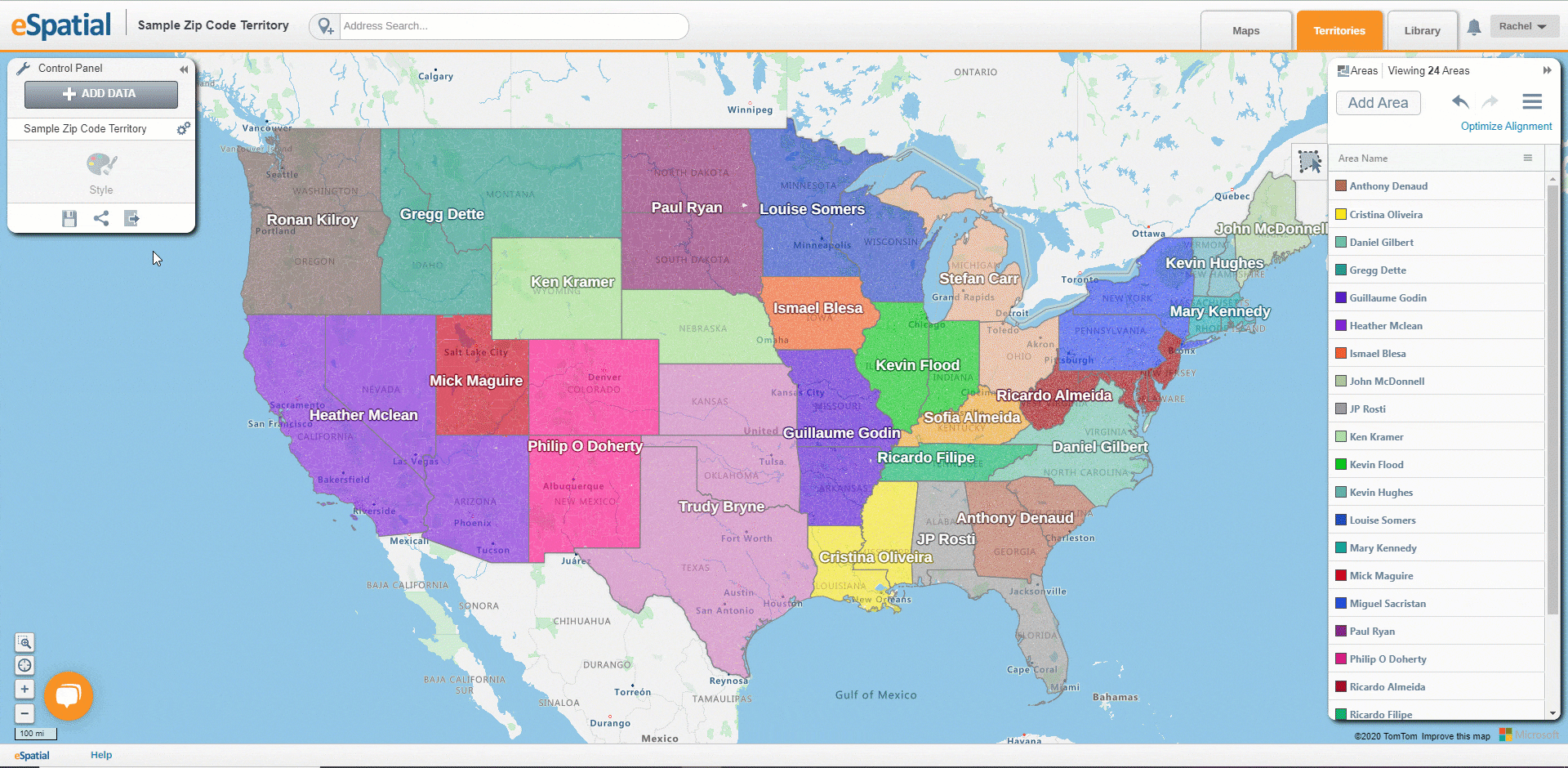 Territory Overview Control Panel